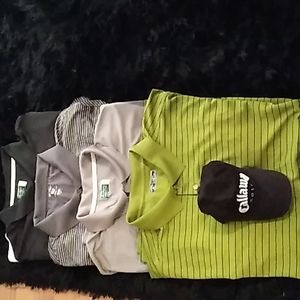 Bundle Men Brand Name Gulf shirts and cap 3x